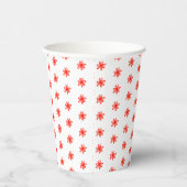 Tiny Scribled Daisies Rustieke grillige Rood Wit Papieren Bekers (Rechts)