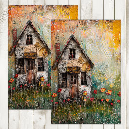 TINY SHABBY COUNTRY HOUSE GEMENGDE MEDIA DECOUPAGE TISSUEPAPIER