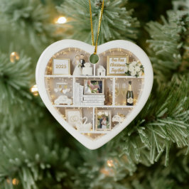 Tiny Shelves Just Married First Christmas Together Keramisch Ornament