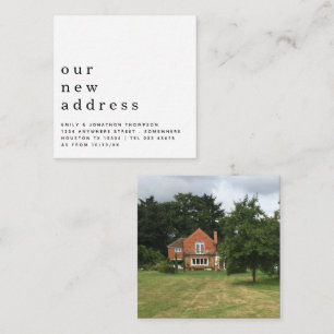 TINY SIZE   Eenvoudig fotobewegend nieuw adres Notitiekaartje