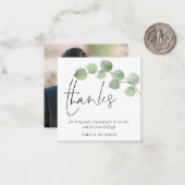 TINY SIZEEucalyptus Script Photo Weddenschap Bedan Notitiekaartje (Voorkant / Achterkant in situ)