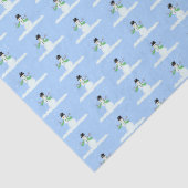 Tiny Snowmen Blauw Kerst Winter Patroon Tissuepapier (Detail)