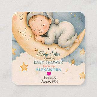 Tiny Star Is Arriving Baby Shower Collectie Informatiekaartje