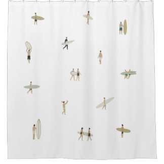 Tiny Surfers Shower Curtain Douchegordijn