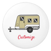 Tiny Tan Caravan Camper Thunder_Cove Keramische Knop (Voorkant)