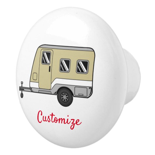 Tiny Tan Caravan Camper Thunder_Cove Keramische Knop (Rechts)