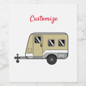 Tiny Tan Caravan Camper Thunder_Cove Wijn Etiket (Enkel label)