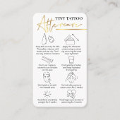 Tiny Tattoo Aftercare Guide Elegant Gold PMU Visitekaartje (Voorkant)
