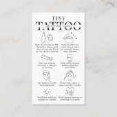 Tiny Tattoo nazorginstructies Minimalistische Logo Visitekaartje (Voorkant)