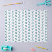 tiny teal white volleyballs pattern tissuepapier (Craft)