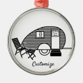 Tiny Teardrop Trailer Thunder_Cove Metalen Ornament (Voorkant)