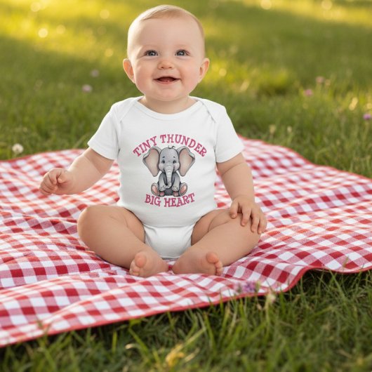 Tiny Thunder Grote Hart Lieve Olifant Romper