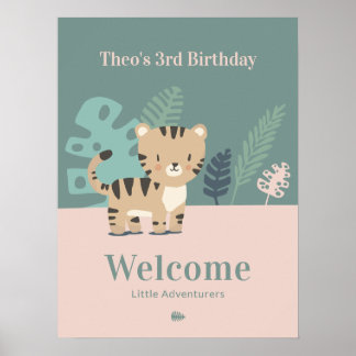 Tiny Tiger Kids Verjaardagsfeestje Welkom 18x24 Poster