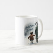 Tiny Tim en Scrooge Hand in Hand Coffee Mok (Voorkant rechts)
