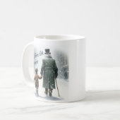 Tiny Tim en Scrooge Hand in Hand Coffee Mok (Voorkant links)