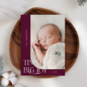 Tiny Toes Big Joy Cranberry Foto Geboorte Aankondiging