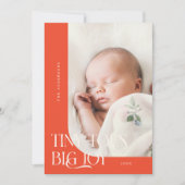 Tiny Toes Big Joy Red Foto Geboorte Aankondiging (Voorkant)