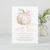 Tiny Toes en Mooie Strikken Pompoen Baby Shower Kaart (Staand voorkant)