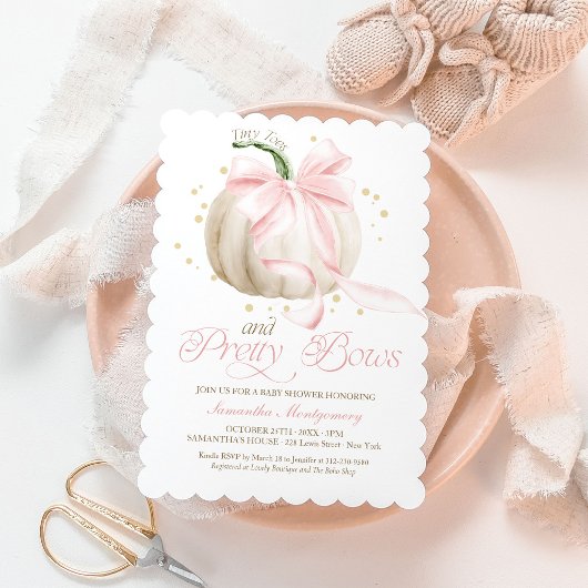 Tiny Toes en Mooie Strikken Pompoen Baby Shower Kaart