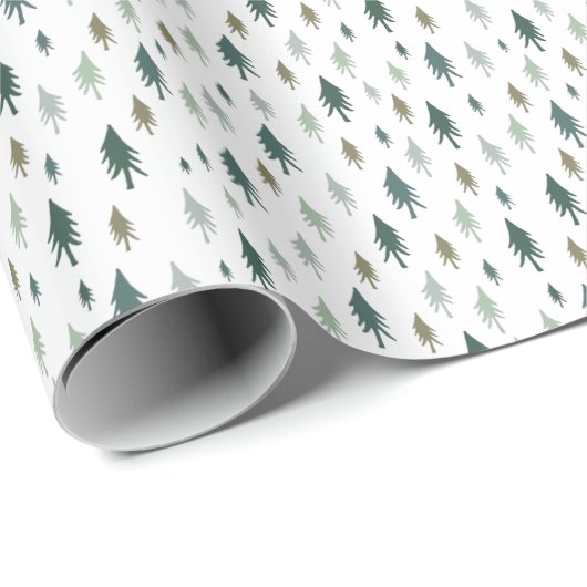 Tiny Trees Kerstfeestdag Pattern Cadeaupapier (Rol Hoek)