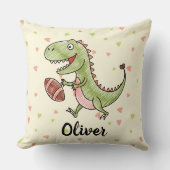 Tiny Trex spelen Football gepersonaliseerd Kussen (Voorkant)