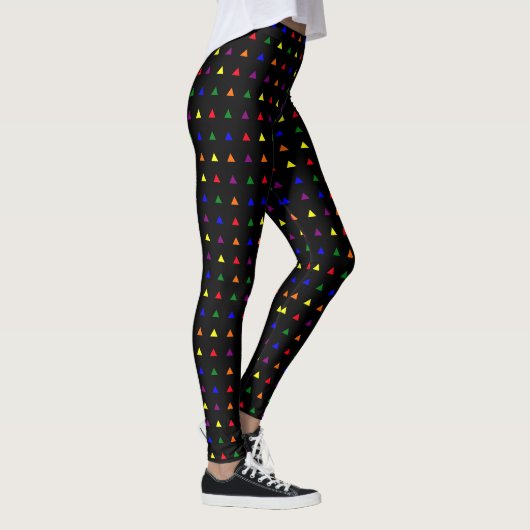 Tiny Triangles Motif Fierté Couleurs Leggings (Droite)