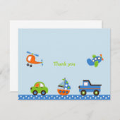 Tiny Trips Transport Merci Cartes De Notes (Devant / Derrière)