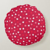Tiny Valentijn Hearts in Rood Wit Roze Rond Kussen (Achterkant)
