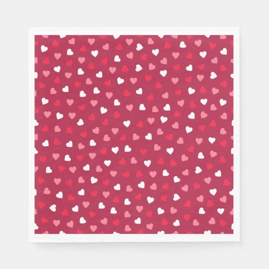 Tiny Valentijn Hearts in Rood Wit Roze Servetten (Voorkant)