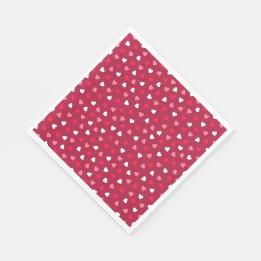 Tiny Valentijn Hearts in Rood Wit Roze Servetten (Hoek)