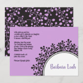 TINY VINES Circulaire Bat mitzvah Invitation (Devant / Derrière)