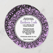 TINY VINES Circular Bat Mitzvah Invitation Kaart (Voorkant / Achterkant)