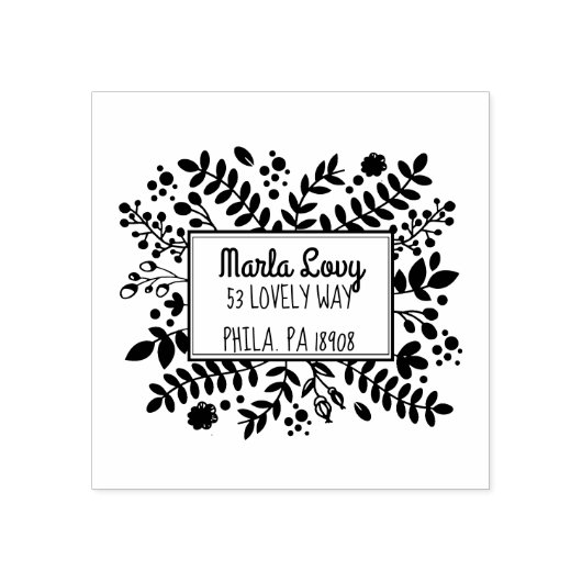 TINY VINES Return Address Stamp Rubberstempel (Afrduk)