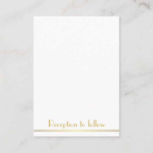 Tiny White Golden Great Gatsby Huwelijksuitnodigin Informatiekaartje (Achterkant)