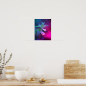 Tiny White Wildflower Close Up Tinted Poster (Keuken)
