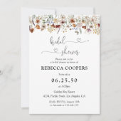 Tiny Wildflower Bridal Shower Uitnodiging (Voorkant)