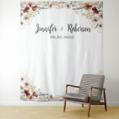 Tiny Wildflower bruiloft achtergronden Wandkleed (In situ)