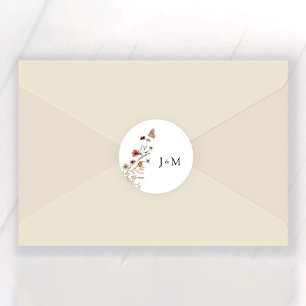 Tiny Wildflower bruiloft Classic Ronde Sticker