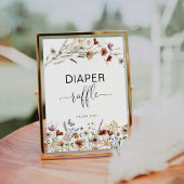 Tiny Wildflower Luier Raffle Teken Reclamebord Met Voetstuk