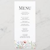 Tiny Wildflower Meadow Bruiloft Menu Kaart (Voorkant)