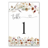 Tiny Wildflower Trouwtafel nummer Kaart (Voorkant)