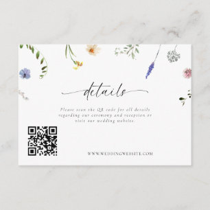 Tiny Wildflowers trouwdetails Informatiekaartje