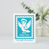 Tiny Wings Big Journeys Penny Post Briefkaart (Staand voorkant)