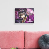 Tiny Yorkie Sleeping Angel Halo Memorial Art Canvas Afdruk (Insitu (Woonkamer))