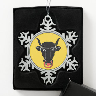 Tinzen Sneeuwvlokkerornament met Uri-vlag Tin Sneeuwvlok Ornament