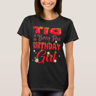 Tio van bes eerste verjaardag meisje aardbei 1e t-shirt