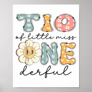 Tio van kleine Miss Onederful 1e verjaardag meisje Poster