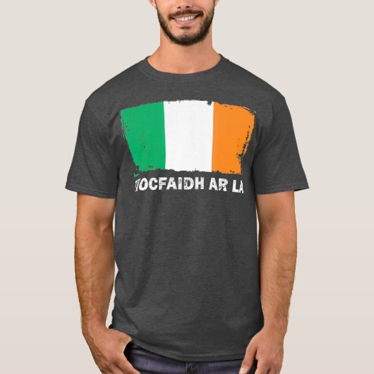 Tiocfaidh Ar La Ireland Flag Retro  T-shirt (Voorkant)