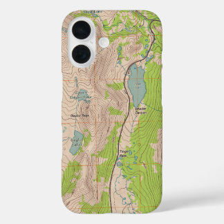 Tioga Pass, Californië Topografische kaart iPhone 16 Hoesje
