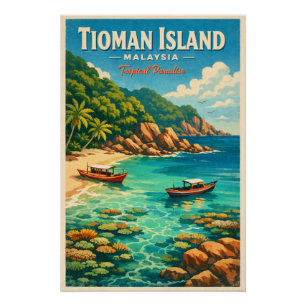 Tioman-eiland, Maleisië, in een levendig tropisch Perfect Poster